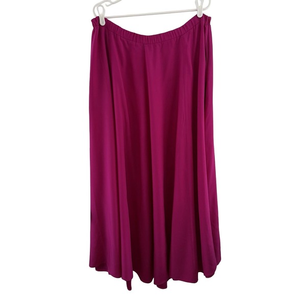 Vintage Neiman‎ Marcus Skirt Womens XL Fuchsia Maxi Long Elastic Waist Pockets - Picture 2 of 15